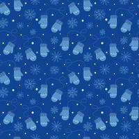 Seamless pattern with warm winter mittens. Vector