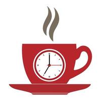 ilustración de un reloj con una taza vector