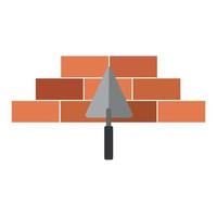 Illustration of a brick with a trowel vector