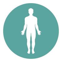 Silhouette of a man in a green circle vector