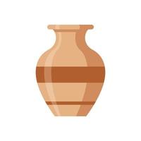 Ancient clay vessel isolated on white background vector