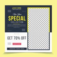 New year special furniture collection promotional discount offer sale post banner template vector