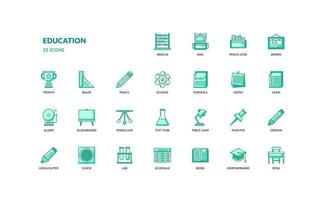 education school learning detailed green color icon for web presentation simple vector illustration