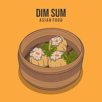 comida asiática. dim sum, comida tradicional china vector