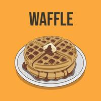 Vector illustration of Waffles, dessert, baked food, bakery