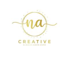 Initial NA feminine logo. Usable for Nature, Salon, Spa, Cosmetic and Beauty Logos. Flat Vector Logo Design Template Element.