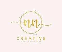 Initial NN feminine logo. Usable for Nature, Salon, Spa, Cosmetic and Beauty Logos. Flat Vector Logo Design Template Element.