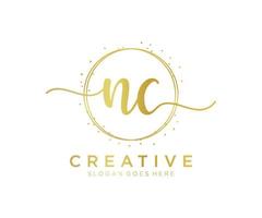 Initial NC feminine logo. Usable for Nature, Salon, Spa, Cosmetic and Beauty Logos. Flat Vector Logo Design Template Element.