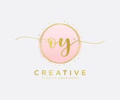 Initial OY feminine logo. Usable for Nature, Salon, Spa, Cosmetic and Beauty Logos. Flat Vector Logo Design Template Element.