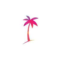 Tropical beach and palm tree logo design. Creative simple palm tree vector logo design