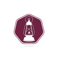 Kerosene lamp. Vector illustration isolated on white background.