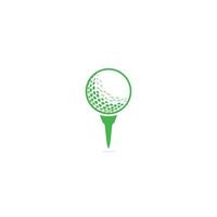 pelota de golf en el logotipo de tee aislado sobre fondo blanco. vector