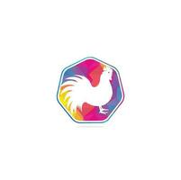 Rooster logo design. Chicken restaurant vector logo sign. Red cock logo symbol. Rooster logo concept.