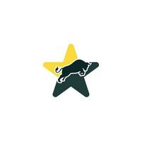 Ilustración de icono de vector de plantilla de logotipo de concepto de forma de estrella de toro. logotipo de toro