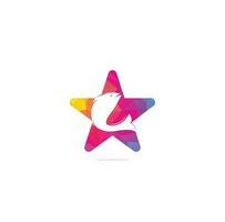 Fish star shape concept vector logo design. Fishing logo concept.