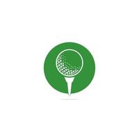 pelota de golf en el logotipo de tee aislado sobre fondo blanco. vector