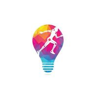 Physiotherapy treatment bulb shape concept design template vector with people run. Colorful vector health.