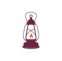 Kerosene lamp. Vector illustration isolated on white background.