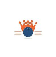 Group of bowling pins and ball logo. Sport Game concept. Logo bowling concept design. vector