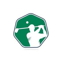logotipo de golf swing abstracto y golpear la pelota, plantilla de vector de logotipo de campo de golf, logotipo de golf, logotipo de campo de golf