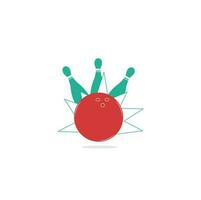 Group of bowling pins and ball logo. Sport Game concept. Logo bowling concept design. vector