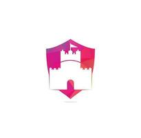 Castle vector logo design. Castle Tower logo Template Vector.