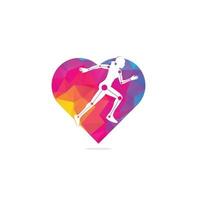 Physiotherapy treatment heart shape concept design template vector with people run. Colorful vector health.