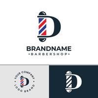 logotipo de la barbería letra d, adecuado para cualquier negocio relacionado con la barbería con la inicial d. vector