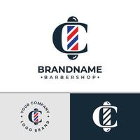 Letter C Barbershop Logo, suitable for any business related to barbershop with C initial. vector