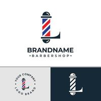 logotipo de la barbería letra l, adecuado para cualquier negocio relacionado con la barbería con la inicial l. vector