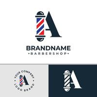 Letter A Barbershop Logo, suitable for any business related to barbershop with A initial. vector