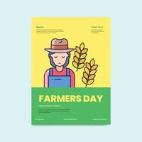 cartel del día nacional de los agricultores, ilustración vectorial del agricultor vector
