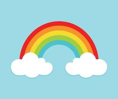 arco iris con nubes icono animado ilustración vectorial vector