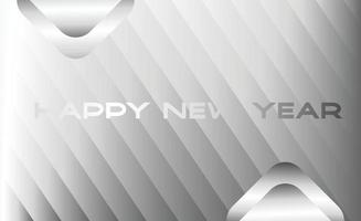 Happy New year Silver card vector