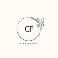 CF Beauty vector initial logo art, handwriting logo of initial signature, wedding, fashion, jewerly, boutique, floral and botanical with creative template for any company or business.