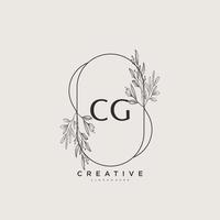 CG Beauty vector initial logo art, handwriting logo of initial signature, wedding, fashion, jewerly, boutique, floral and botanical with creative template for any company or business.