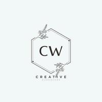 CW Beauty vector initial logo art, handwriting logo of initial signature, wedding, fashion, jewerly, boutique, floral and botanical with creative template for any company or business.