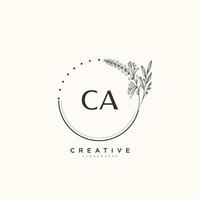 CA Beauty vector initial logo art, handwriting logo of initial signature, wedding, fashion, jewerly, boutique, floral and botanical with creative template for any company or business.