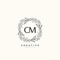 CM Beauty vector initial logo art, handwriting logo of initial signature, wedding, fashion, jewerly, boutique, floral and botanical with creative template for any company or business.