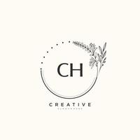 CH Beauty vector initial logo art, handwriting logo of initial signature, wedding, fashion, jewerly, boutique, floral and botanical with creative template for any company or business.