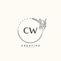 CW Beauty vector initial logo art, handwriting logo of initial signature, wedding, fashion, jewerly, boutique, floral and botanical with creative template for any company or business.