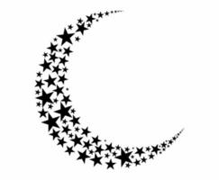 a crescent moon formed from stars vector