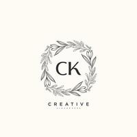 CK Beauty vector initial logo art, handwriting logo of initial signature, wedding, fashion, jewerly, boutique, floral and botanical with creative template for any company or business.