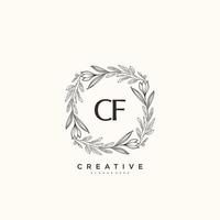 CF Beauty vector initial logo art, handwriting logo of initial signature, wedding, fashion, jewerly, boutique, floral and botanical with creative template for any company or business.