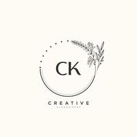 CK Beauty vector initial logo art, handwriting logo of initial signature, wedding, fashion, jewerly, boutique, floral and botanical with creative template for any company or business.