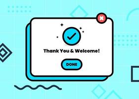 Thank you illustration in old school nostalgic design style. User interface element. vector