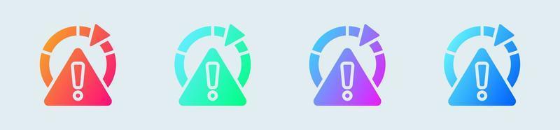 Risk solid icon in gradient colors. Exclamation signs vector illustration.