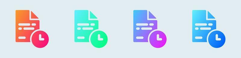 Temporary file solid icon in gradient colors. Archive signs vector illustration.