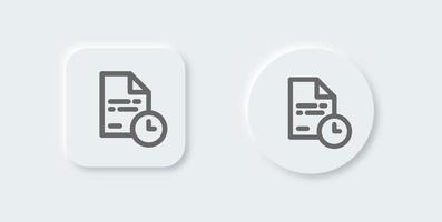 Temporary file line icon in neomorphic design style. Archive signs vector illustration.