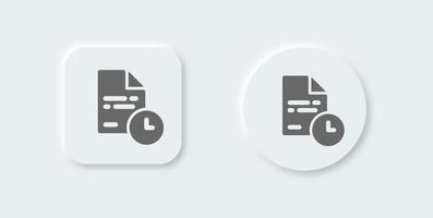 Temporary file solid icon in neomorphic design style. Archive signs vector illustration.